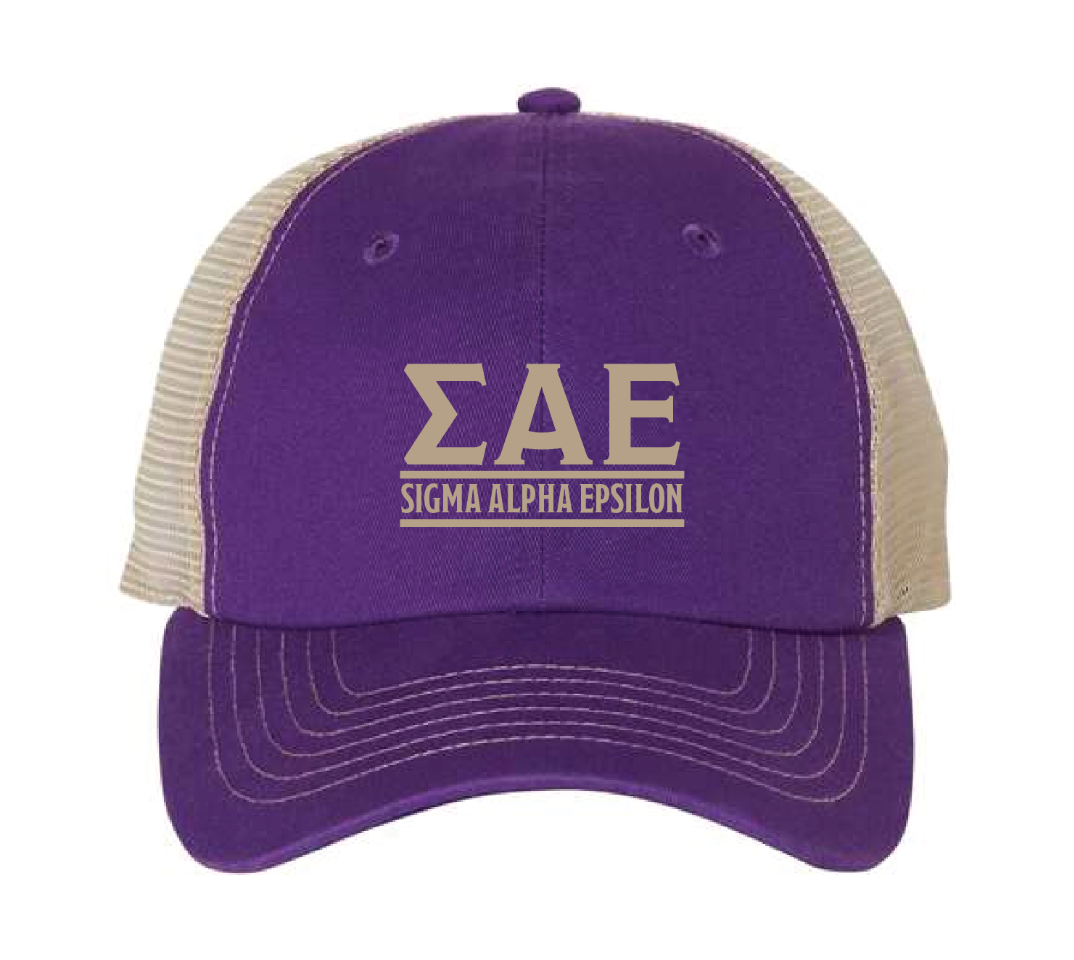 SAE Letters Trucker in Purple - The Sigma Alpha Epsilon Store