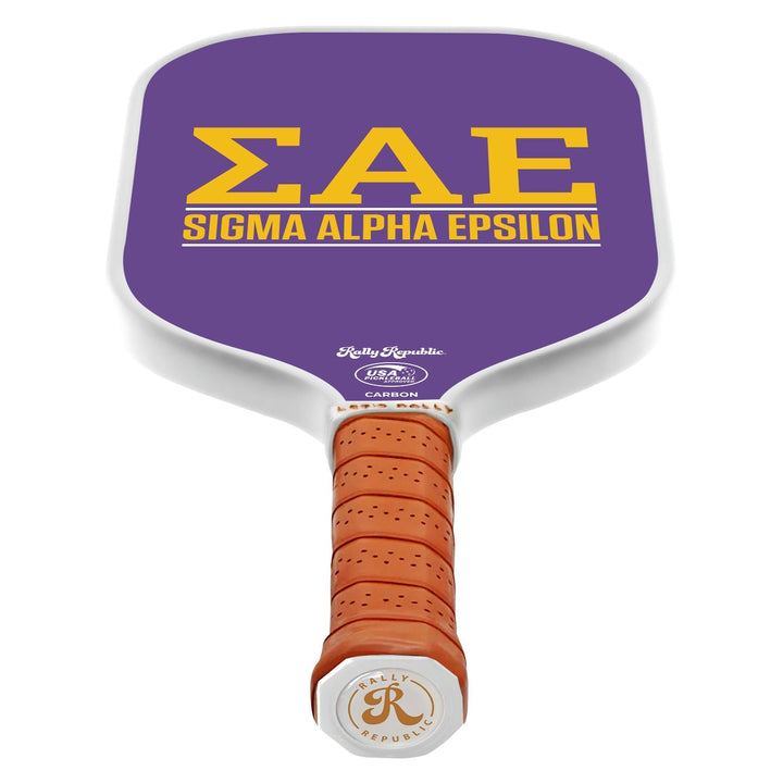 Sigma Alpha Epsilon SAE Purple Greek Letter Pickleball Paddle