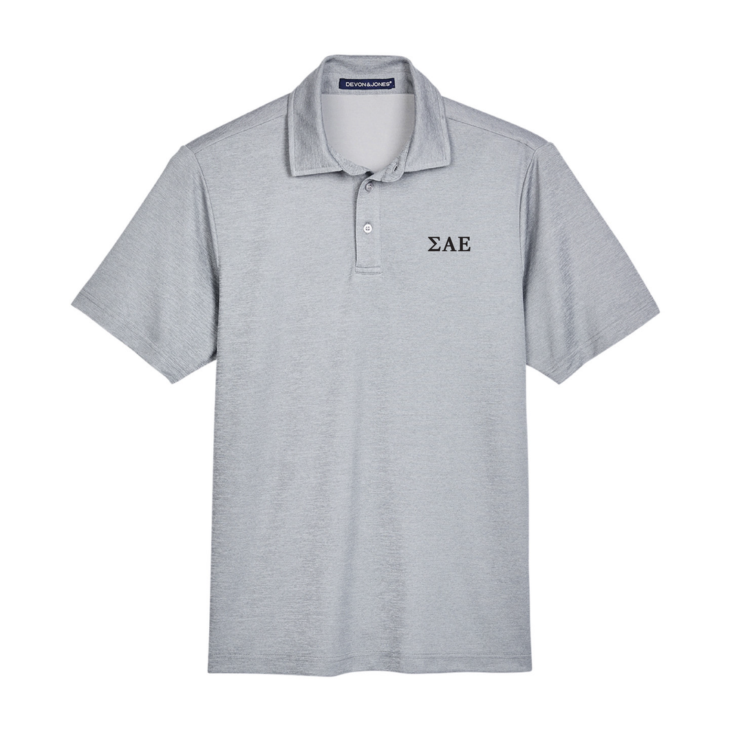 SAE Letters Performance Polo in Grey - The Sigma Alpha Epsilon Store